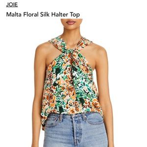 Malta Floral Silk Halter Top